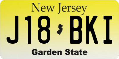 NJ license plate J18BKI