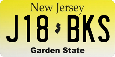 NJ license plate J18BKS