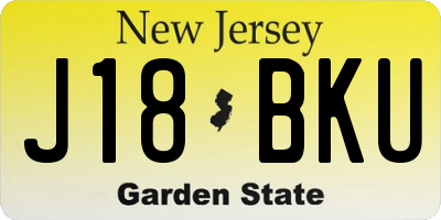 NJ license plate J18BKU