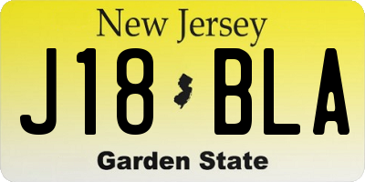 NJ license plate J18BLA