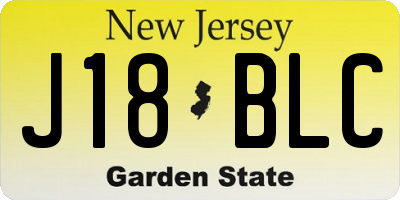NJ license plate J18BLC