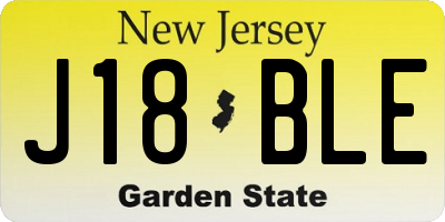 NJ license plate J18BLE