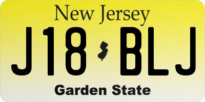 NJ license plate J18BLJ