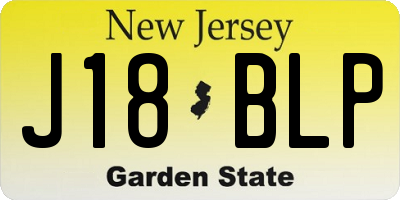 NJ license plate J18BLP