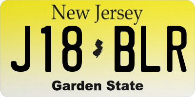 NJ license plate J18BLR