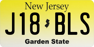 NJ license plate J18BLS