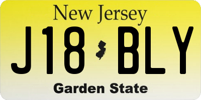 NJ license plate J18BLY