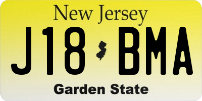 NJ license plate J18BMA