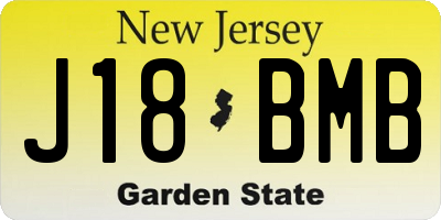 NJ license plate J18BMB
