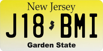 NJ license plate J18BMI