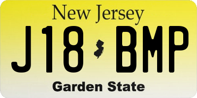 NJ license plate J18BMP
