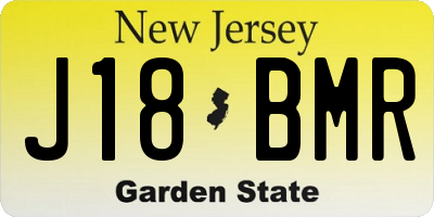 NJ license plate J18BMR