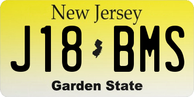 NJ license plate J18BMS