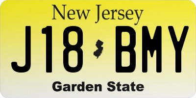 NJ license plate J18BMY