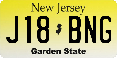 NJ license plate J18BNG