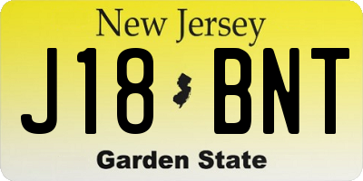 NJ license plate J18BNT