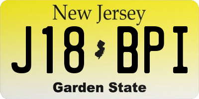 NJ license plate J18BPI