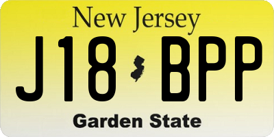 NJ license plate J18BPP
