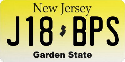 NJ license plate J18BPS