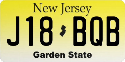NJ license plate J18BQB