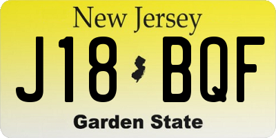 NJ license plate J18BQF