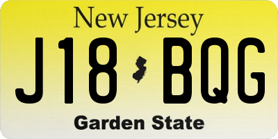 NJ license plate J18BQG