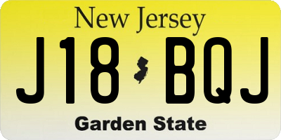 NJ license plate J18BQJ