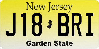 NJ license plate J18BRI