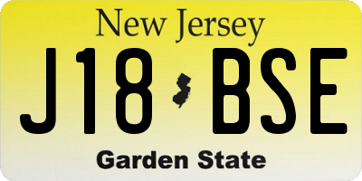 NJ license plate J18BSE