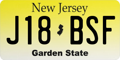 NJ license plate J18BSF