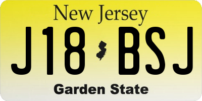 NJ license plate J18BSJ