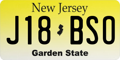 NJ license plate J18BSO