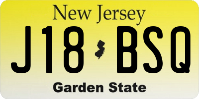NJ license plate J18BSQ