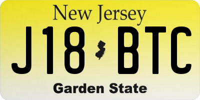 NJ license plate J18BTC