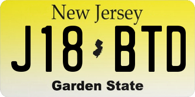 NJ license plate J18BTD