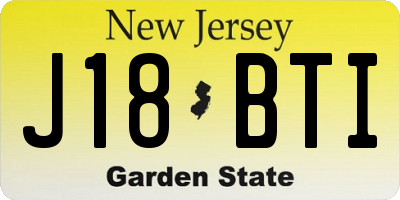 NJ license plate J18BTI