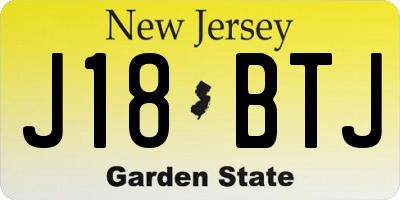 NJ license plate J18BTJ