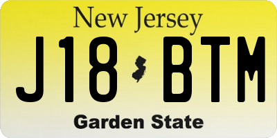 NJ license plate J18BTM