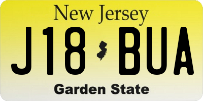 NJ license plate J18BUA