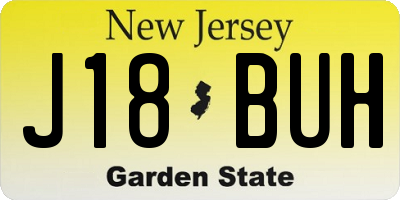 NJ license plate J18BUH
