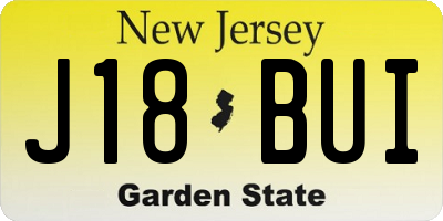 NJ license plate J18BUI