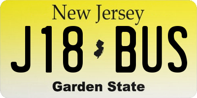 NJ license plate J18BUS