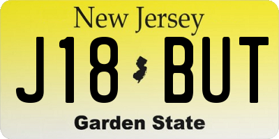 NJ license plate J18BUT