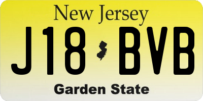 NJ license plate J18BVB