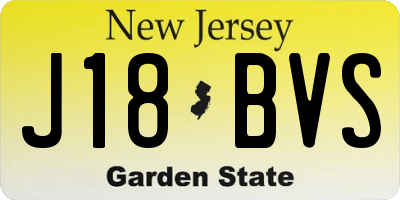 NJ license plate J18BVS