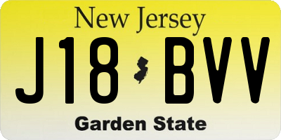 NJ license plate J18BVV