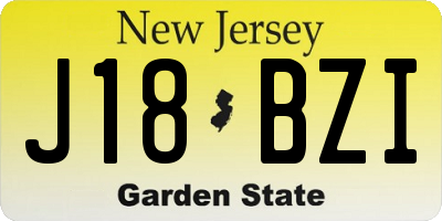 NJ license plate J18BZI