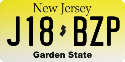 NJ license plate J18BZP