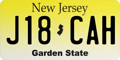 NJ license plate J18CAH