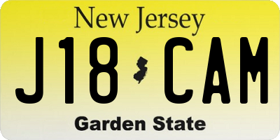 NJ license plate J18CAM